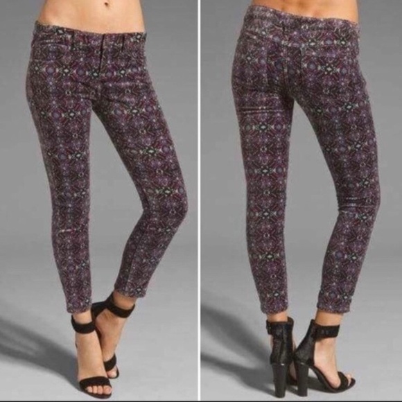 FREE People Kaleidoscope Print Velvet Pants - 26 - Picture 2 of 9